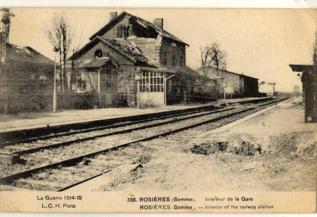 80 ROSIERES EN SANTERRE Guerre 1914-18, Gare, Intérieur, Ruines, Ed LCH 338, 1915 - Rosieres En Santerre