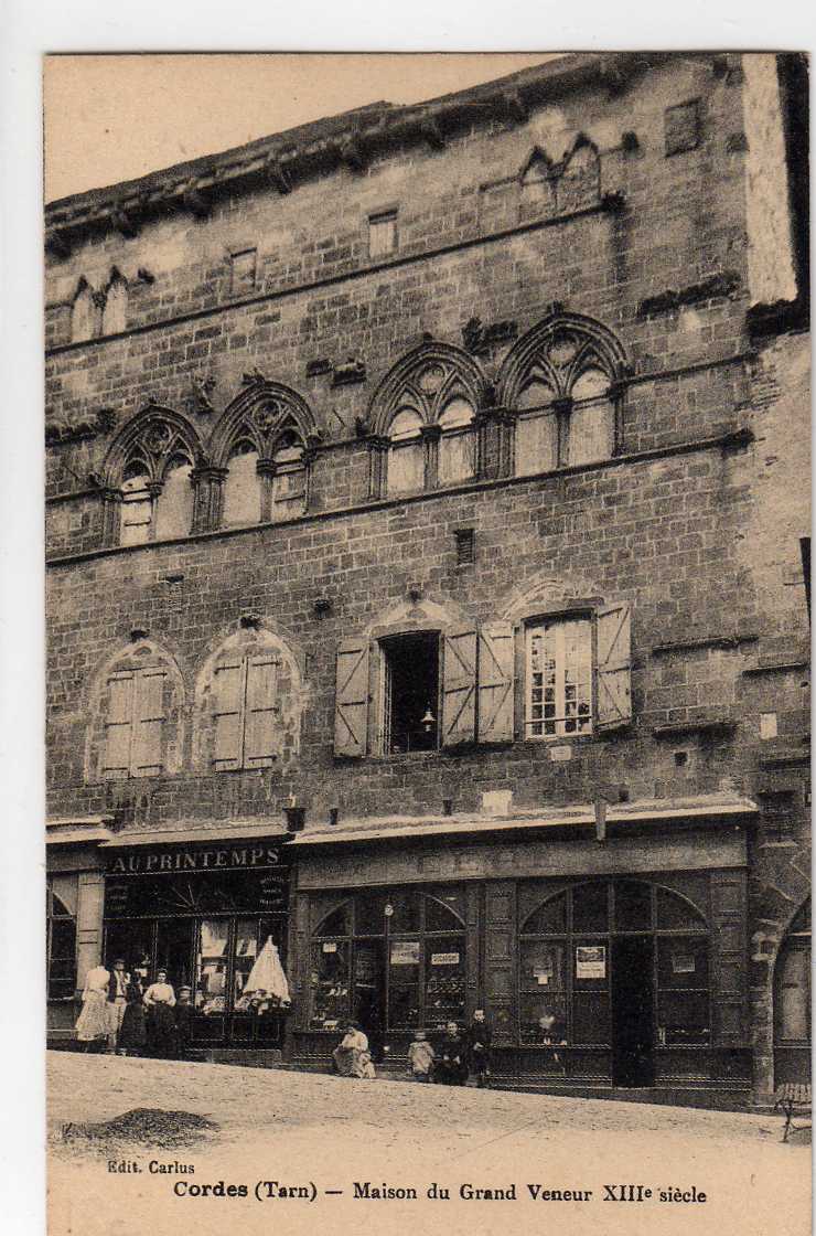 81 CORDES Maison Du Grand Veneur, Animée, Commerces "Au Printemps" 191? - Cordes