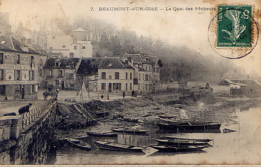 BEAUMONT QUAIS DES PECHEURS 1911 - Beaumont Sur Oise
