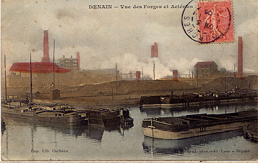 DENAIN  1906 VUE DES FORGES - Denain