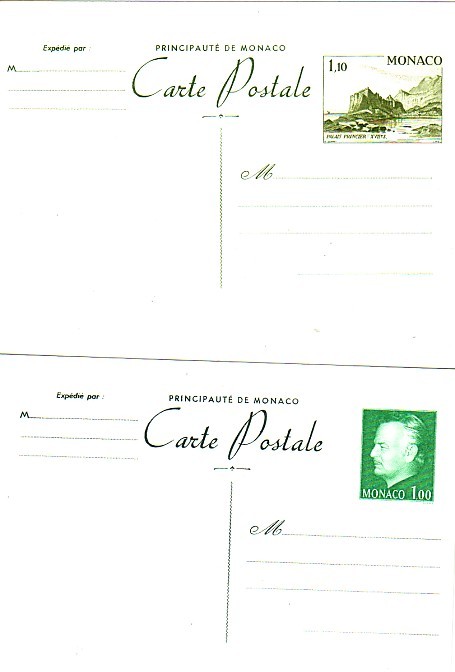 2 ENTIERS POSTAUX DE MONACO EN NEUFS ** LOT 2 - Postal Stationery