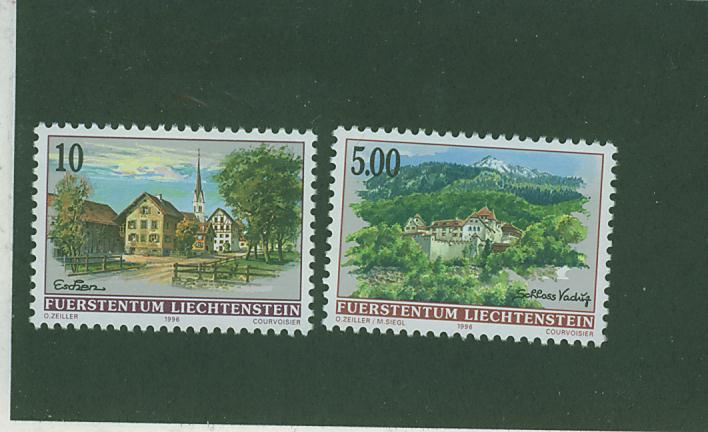 L0256 Village Chateau De Vaduz 1068 à 1069 Liechtenstein 1996 Neuf ** - Neufs