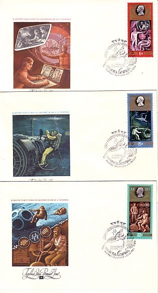 USSR 1980  Cosmos - XX Years Gagarin  3 FDC - UdSSR