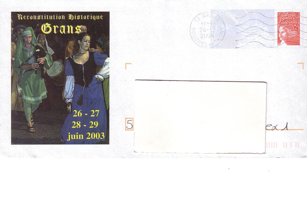 PAP GRANS (BOUCHES DU RHONE) : Reconstitution Historique 2003 (MOYEN AGE) - Prêts-à-poster:Overprinting/Luquet