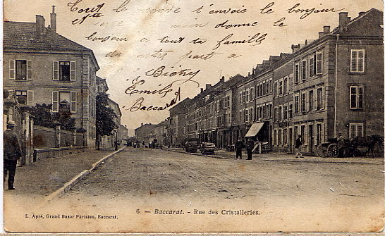 BACCARAT  RUE DES CRISTALLERIES 1904 - Baccarat