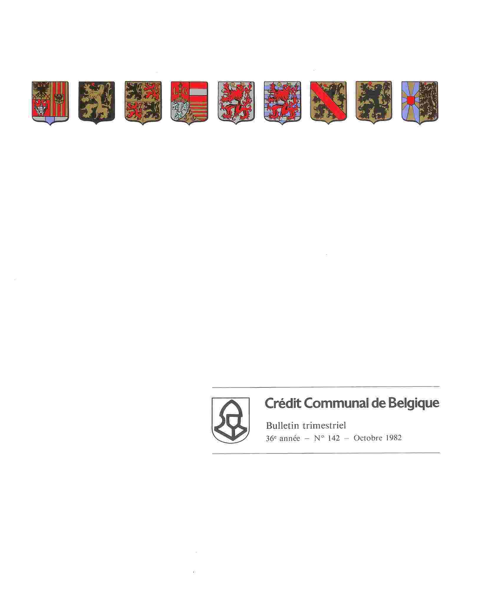 Bulletin Du Crédit Communal De Belgique - N° 142 - 10/1982 (e.a. Province Du Limbourg...) - Histoire