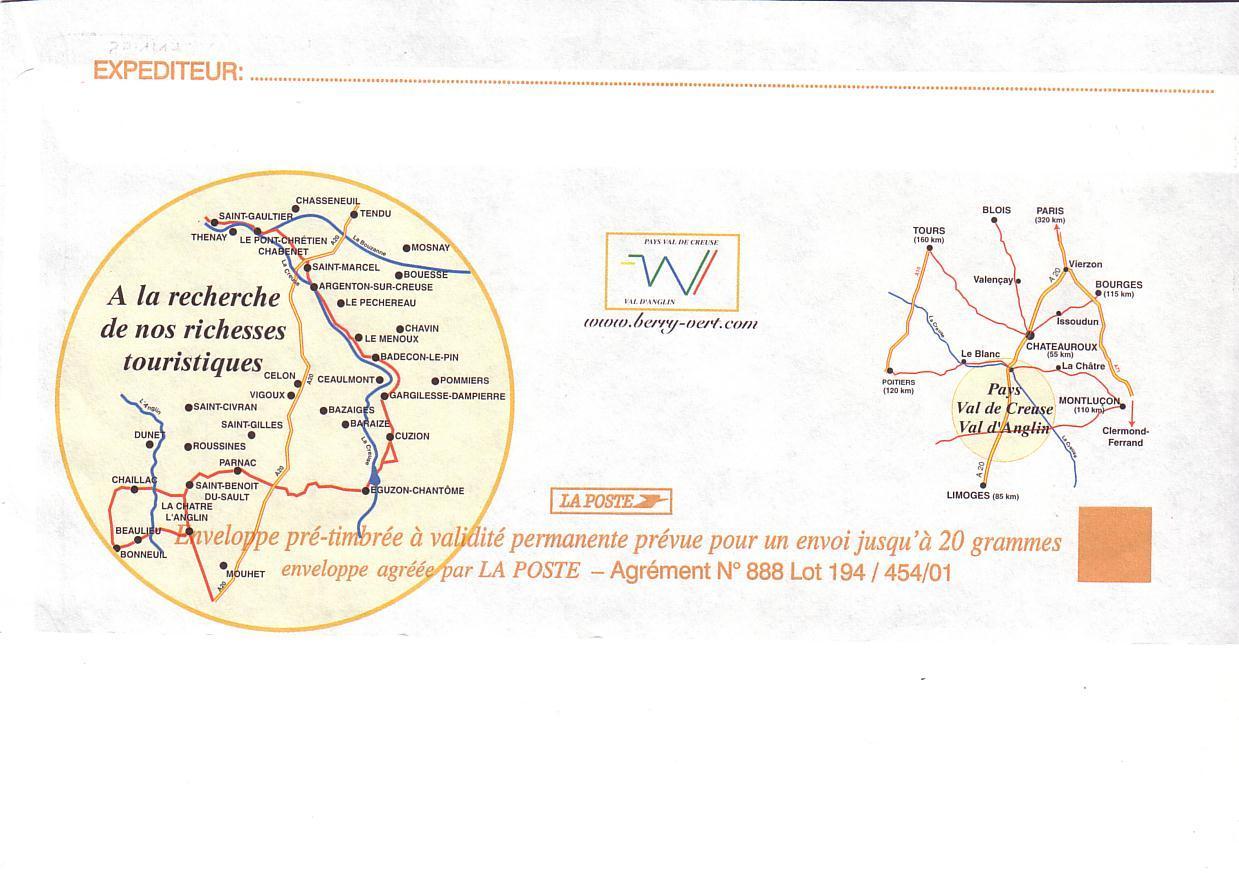 PAP CUZION (INDRE) Avec Illustration Au Verso - PAP: Aufdrucke/Luquet