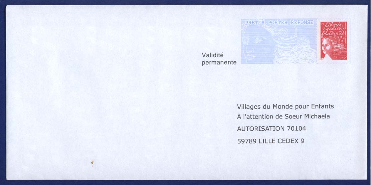 PAP Réponse Neuf. Villages Du Monde Pour Enfants. Autorisation 70104. Validité Permanente. - Prêts-à-poster:Answer/Luquet