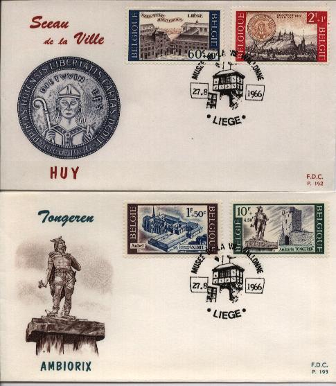 België FDC 1385/1388 Liège - 1961-1970