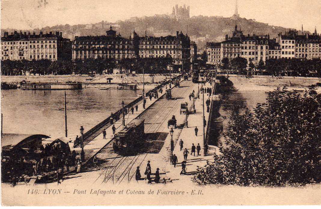 69 LYON II Pont Lafayette, Coteau De Fourvière, Animée, Tramway, ER 146, 1917 - Lyon 2