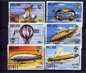 Zeppelin Belize 1983 Yvertn° 636-41 (°) Used Oblitéré Cote 10,50 Euro - Belize (1973-...)