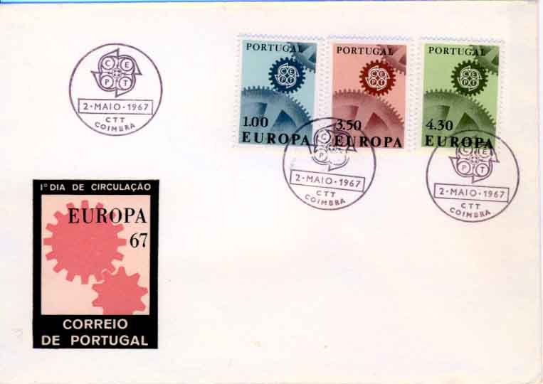 PORTUGAL - Y.&T.  - FDC Avec Timbres "Europa" 1007/09 Oblitération Coimbra - 1967