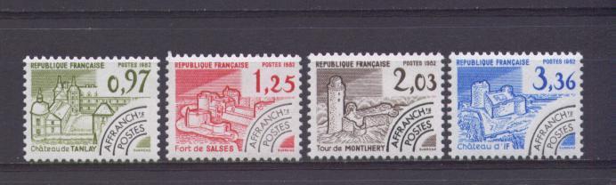 FRANCE, Préoblitérés Monuments Historiques, 1982, N° 174/77 Yvert Neufs ** - 1964-1988