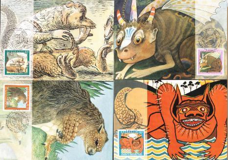 (4) Australia Maxi Cards - Bunyips - Fantasy Creatures - Maximumkarten (MC)