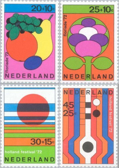 Pays-Bas Netherlands 1972 Bienfaisance Avec Musique, Fruits Etc Serie Complete MNH ** - Unused Stamps