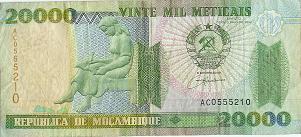 MOZAMBIQUE 1999 20.000 Meticais Nicely Used B10008 - Mozambique