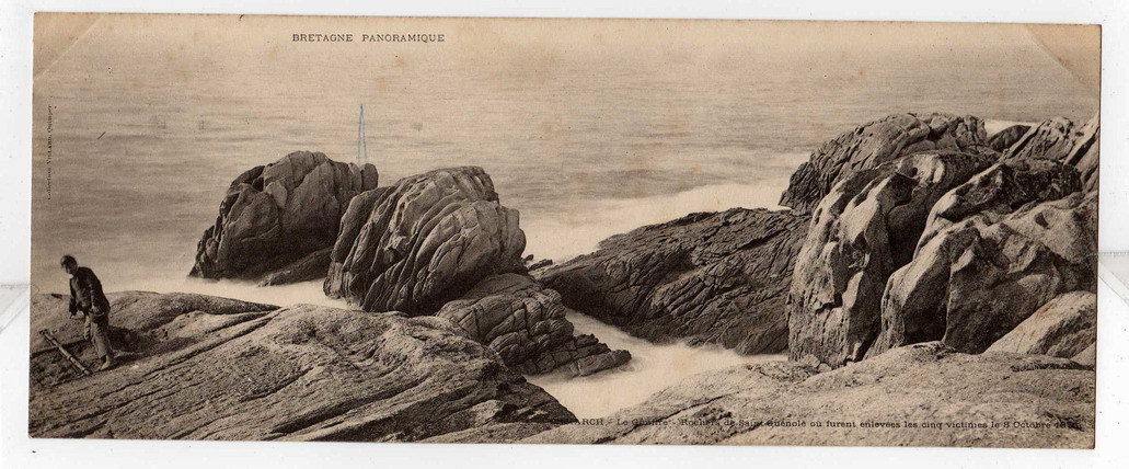 29 PENMARCH Le Gouffre, Rochers De St Guenolé, Animée, Ed Villard, Carte Panoramique Format 11 X 28 Cm TOP++ - Penmarch