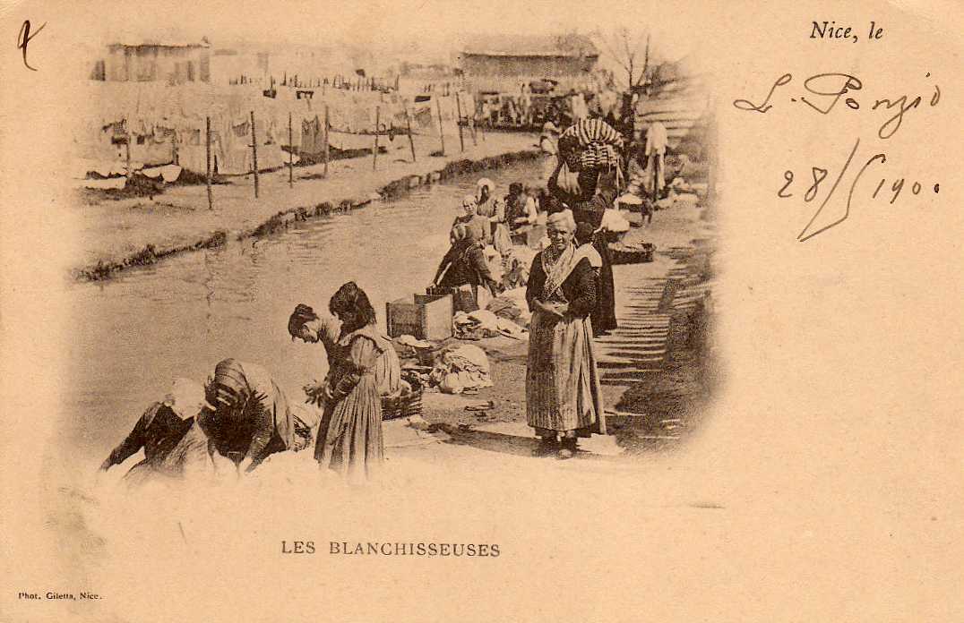 06 NICE Types, Blanchisseuses, Lavandières, Trés Beau Plan, Ed Giletta, 1900 - Straßenhandel Und Kleingewerbe