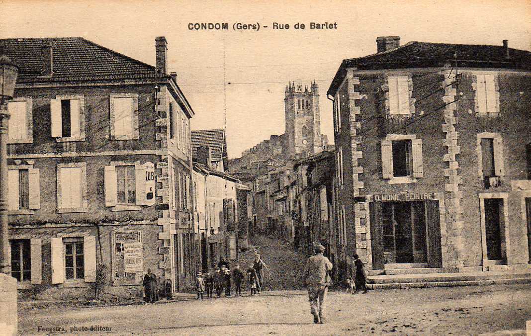 32 CONDOM Rue De Barlet, Animée, Commerces, D Monie, Peintre, Ed Fenestra, 191? - Condom