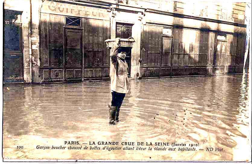 Garçon Boucher Inondations De Paris 1910 - Floods