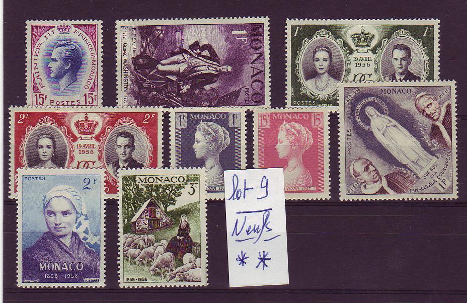 Lot N° 9  Timbres  De  Monaco  Neufs - Collections, Lots & Series