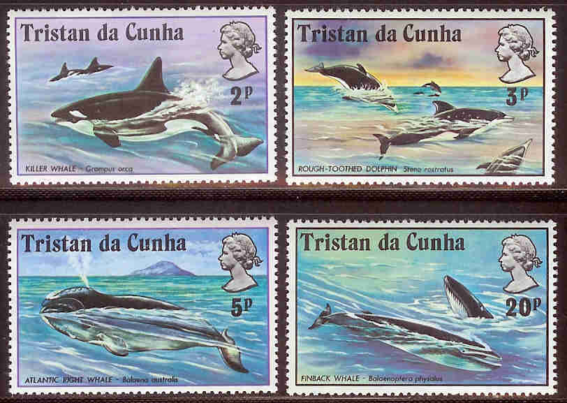 TRISTAN DA CUNHA 1975 MNH Whales 202-205 #4106 - Fishes