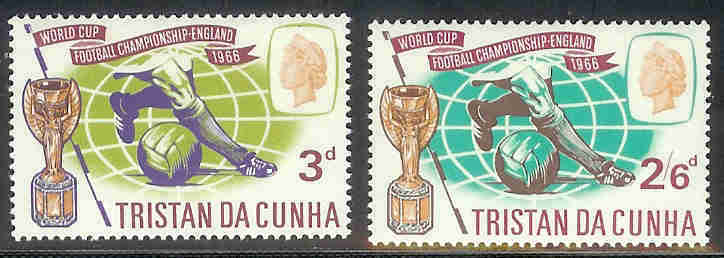 TRISTAN DA CUNHA 1966 Mint Hinged Stamps Football 100-101 - Other & Unclassified