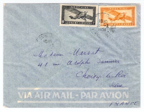 Indochine: Viet-Nam: Tourane Lettre Par Avion De 1951 (05-2028) - Guerra D'Indocina/Vietnam