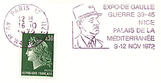 France : Secap Temporaire Illustrée Charles De Gaule De Paris 1972 Sur Lettre Entière. Superbe ! - De Gaulle (Général)