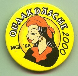 Button, Badge 19: Carnaval. Vrouw, Woman, Frau, Femme - Administraties