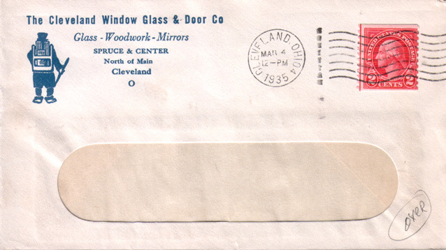 Lot 211: Enveloppe Pub Illustrée D'une Verrerie-miroiterie De Cleveland Ohio USA - Glas & Fenster