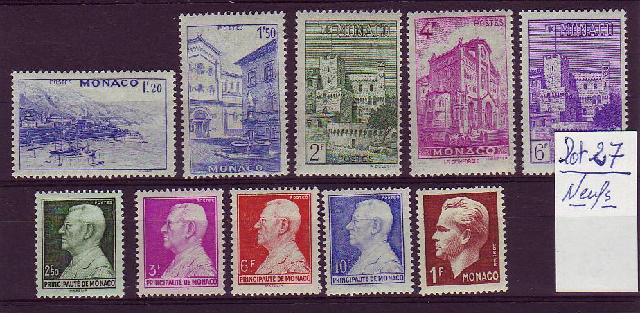 Lot N° 27 Neufs  Timbres De Monaco - Andere & Zonder Classificatie