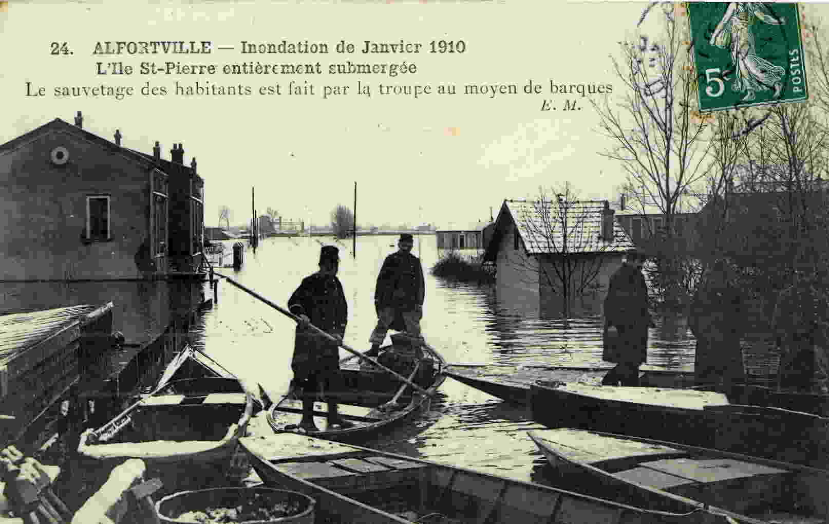 ALFORTVILLE - Inondations De Janvier 1910 - L'Ile St-Pierre Entièrement Submergée - Alfortville