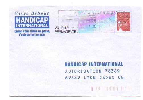 PAP Réponse Handicap International - Oblitéré - N° 0204162 - Prêts-à-poster:Answer/Luquet