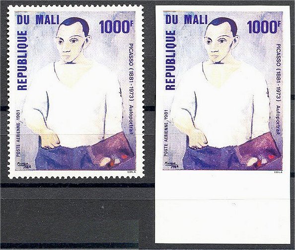 MALI PICASSO 1981 - 1000 FRANCS Peforated + Imperforated NEVER HINGED! - Picasso
