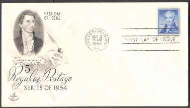 USA 1954 FDC James Monroe - 1951-1960
