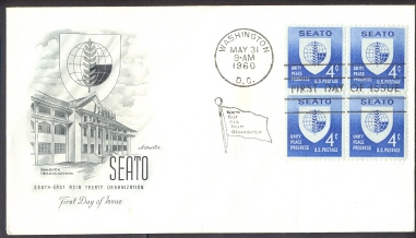USA: 1960 FDC SEATO - Block Of 4 - 1951-1960