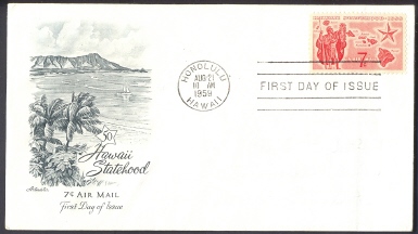 USA 1959 FDC Hawaii Statehood - 1951-1960
