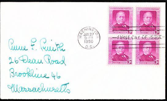 USA 1950 FDC Samuel Gompers - Block Of 4 - 1941-1950