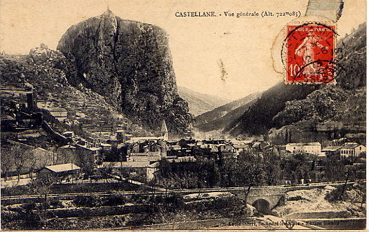 CASTELLANE 1913 VUE GENERALE - Castellane