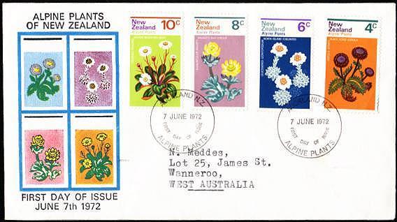 New Zealand 1972 FDC - Alpine Plants - Set Of 4 Stamps - Other & Unclassified