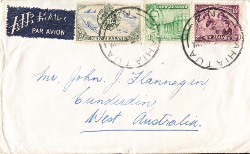 New Zealand 1946 Cover With 3 Peace Stamps - Other & Unclassified