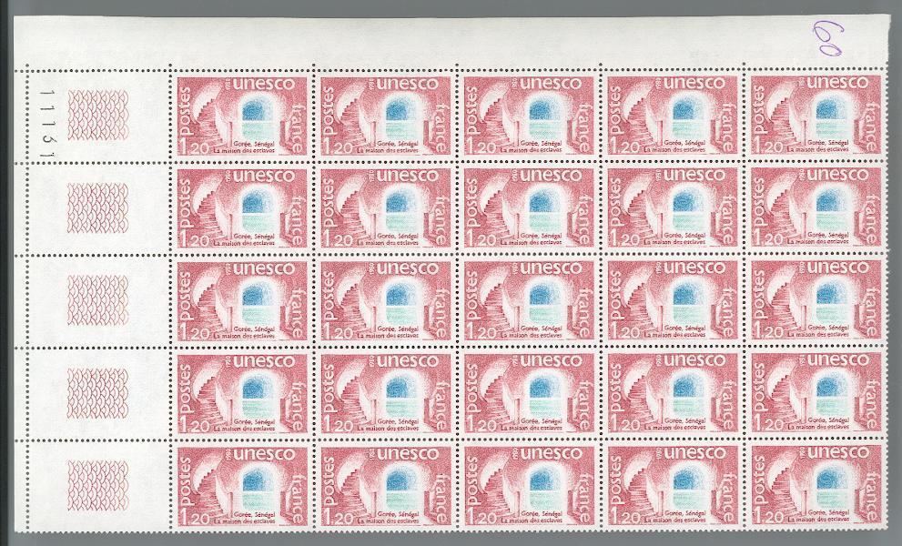 Demi-feuille ** Du Service  N° 60 (25 Timbres). - Mint/Hinged