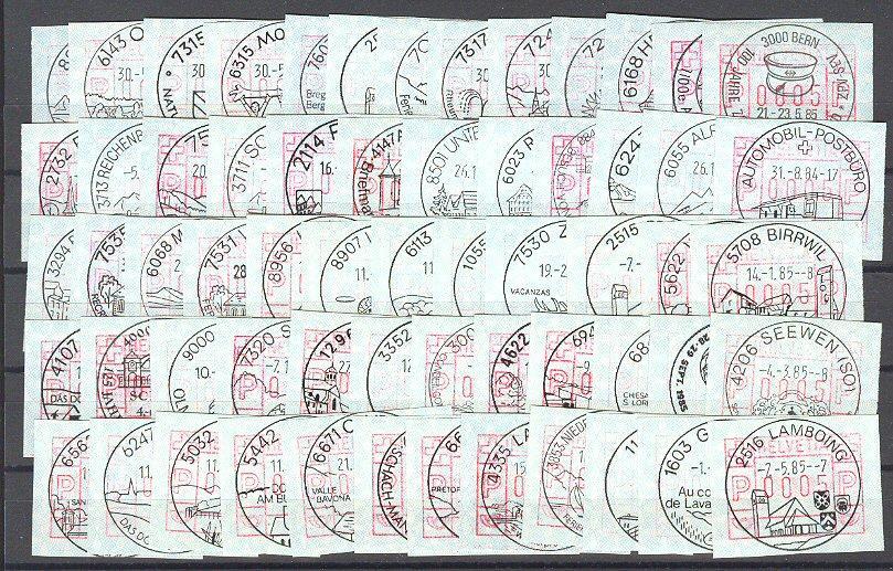SWITZERLAND - COLLECTION 61 FRAMA STAMPS, ALL WITH SPECIAL CANCEL! - Collections