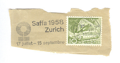 Suisse  YT 483 Obl  Cachet Lausanne 1958 Flamme Saffa 1958 Zurich 17 Juillet 15 Septembre - Gebruikt