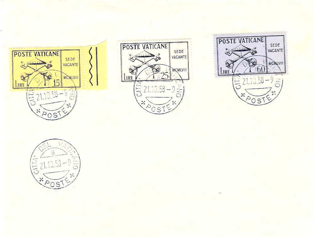 Poste Vaticane 21 10 1958 - Gebraucht