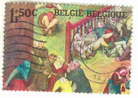 Belgique Oblitéré 1967 N°1437 Jeux D'enfants De Pierre Bruegel Le Vieux - Andere & Zonder Classificatie