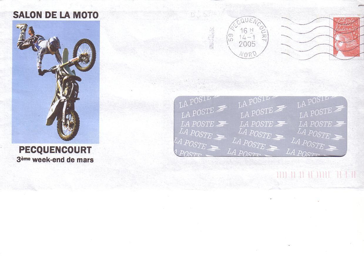 PAP Entreprise "LUQUET RF" Avec Fenêtre  PECQUENCOURT (NORD) : SALON DE LA MOTO - Prêts-à-poster:Overprinting/Luquet