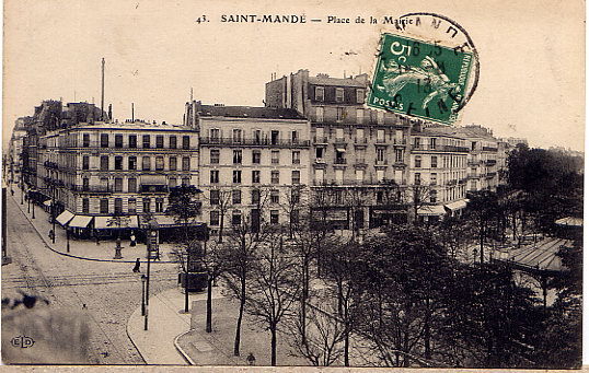 ST MANDE 1913  PLACE DE LA MAIRIE - Saint Mande