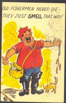 Fishing Comic - Man With Cat - Pêche